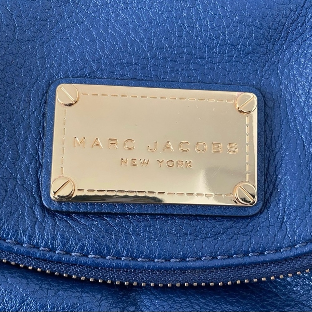 Marc Jacobs Blue Leather Bag with Gold Hardware